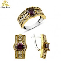 Gümüş Otantik Taşlı Set